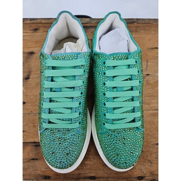 New J75 by Jump Slick Sneakers Mens US 8 Green Rhinestones - Picture 2 of 10